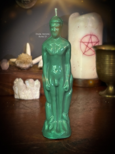 Soy Wax Male Human Figure Candle | Green Spell Candles Ritual Custom Loaded