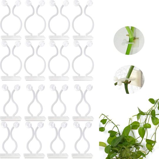 100 Pack Plant Support Clips, Self Adhesive Plant Clips, Wall Clips for Climbing Garden Plants Adhesive Hook for Climbing Plants, Cable Fixing or for