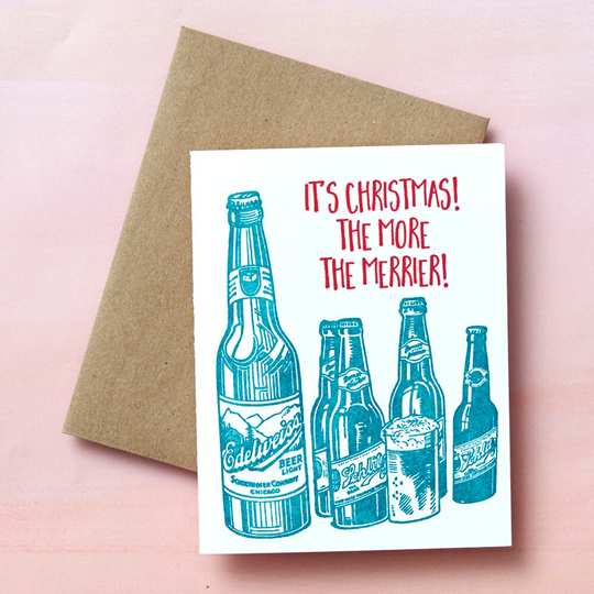 4203 Christmas Card, Christmas, Holiday, Holiday Greetings, Yule Tide, Season Beer, Spirit, Joy