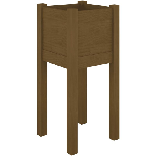 Garden Planter Honey Brown 31x31x70 cm Solid Pinewood Vidaxl Brown