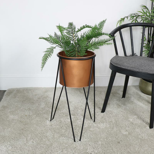 Melody Maison - Large Copper & Black Planter - Copper, Black