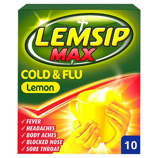 Lemsip Max Cold & Flu Lemon Sachets 10