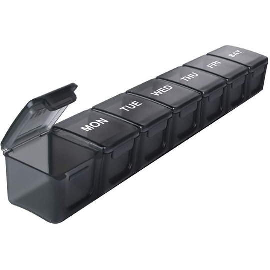 Einemgeld - Extra Large Weekly Pill Organizer, xl Daily Pill Cases for Pills/Vitamin/Fish Oil/Supplements (Black)