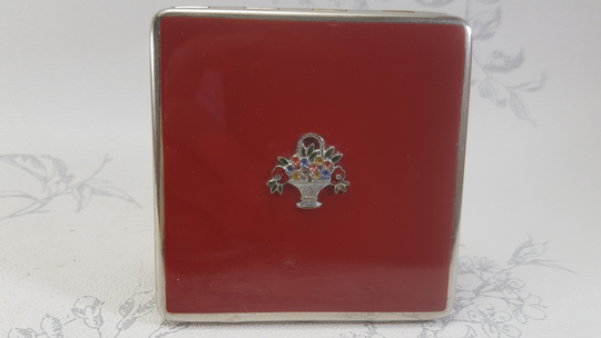 Vintage Dubarry Powder Compact, Rare Compact Mirror, Enamel, Marcasite, Rhinestone Unique Vintage Gifts For Her