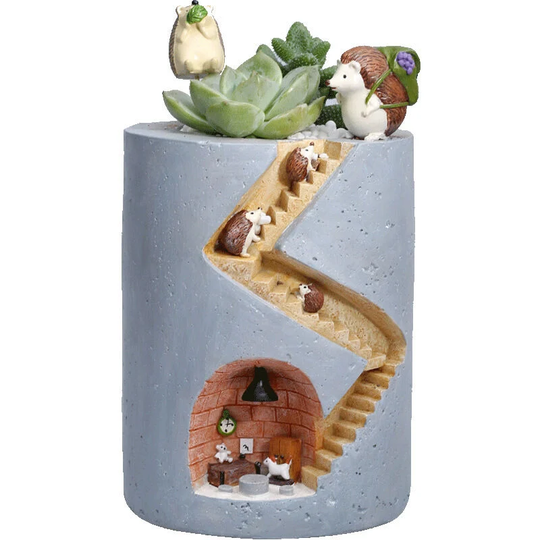 Creative Resin Flower Pots Rural Garden Plant Decoration Hedgehog