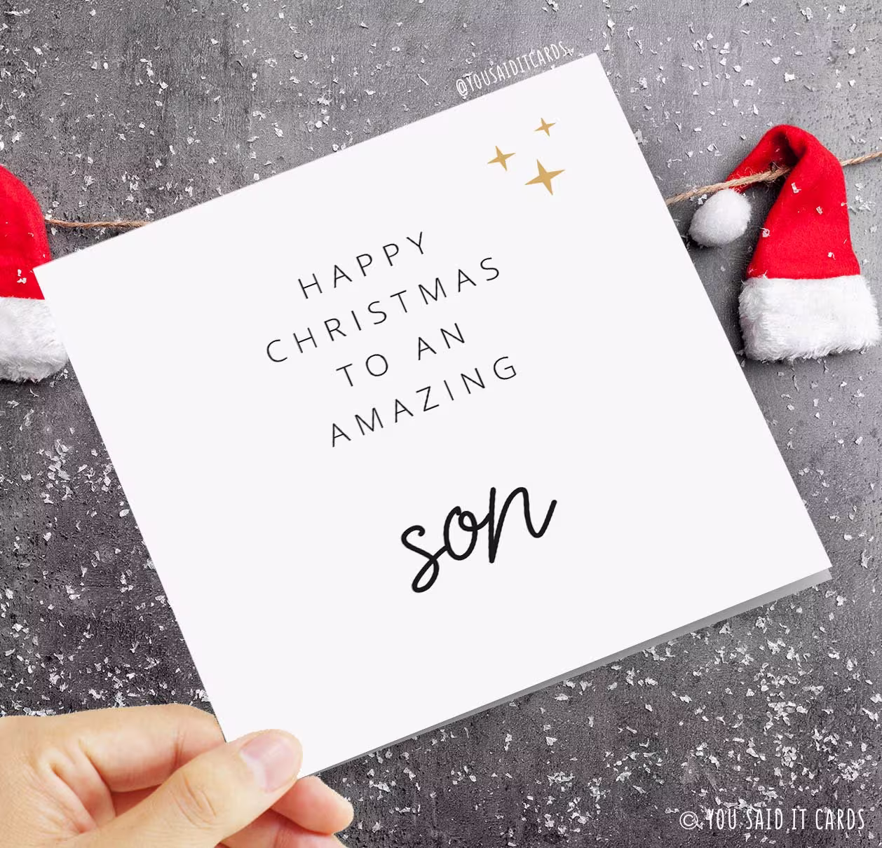 Happy Christmas To An Amazing Son - Card For Xmas Seasonal Cards Simple Family My Kids Festive