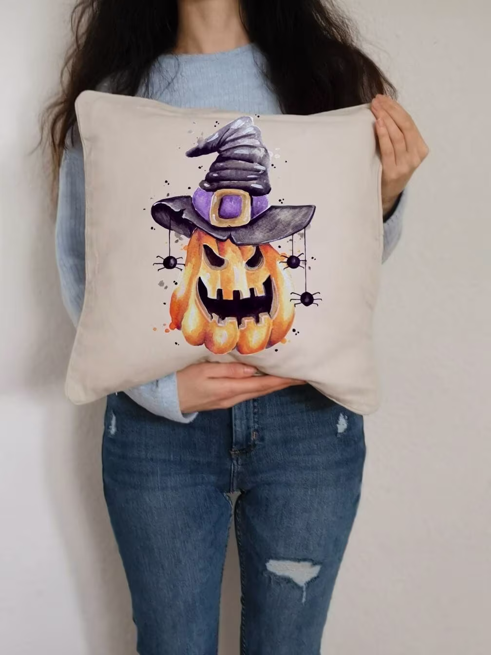Dekokissen Für Halloween, Wohnkultur Mit Kürbislaterne, Dekoration Herbst Und Oranger Kürbis, Dekorativer Kissenbezug Obst
