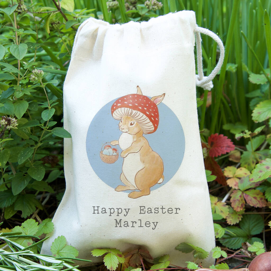 Mushroom Bunny Personalised Easter Bag With Seeds