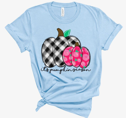 It's Pumpkin Season Htv Transfer - Vinyl Transfer- Ready To Press Vinyl-Pumpkin- Fall- Fall Htv- Floral Pumpkin- Buffalo Plaid